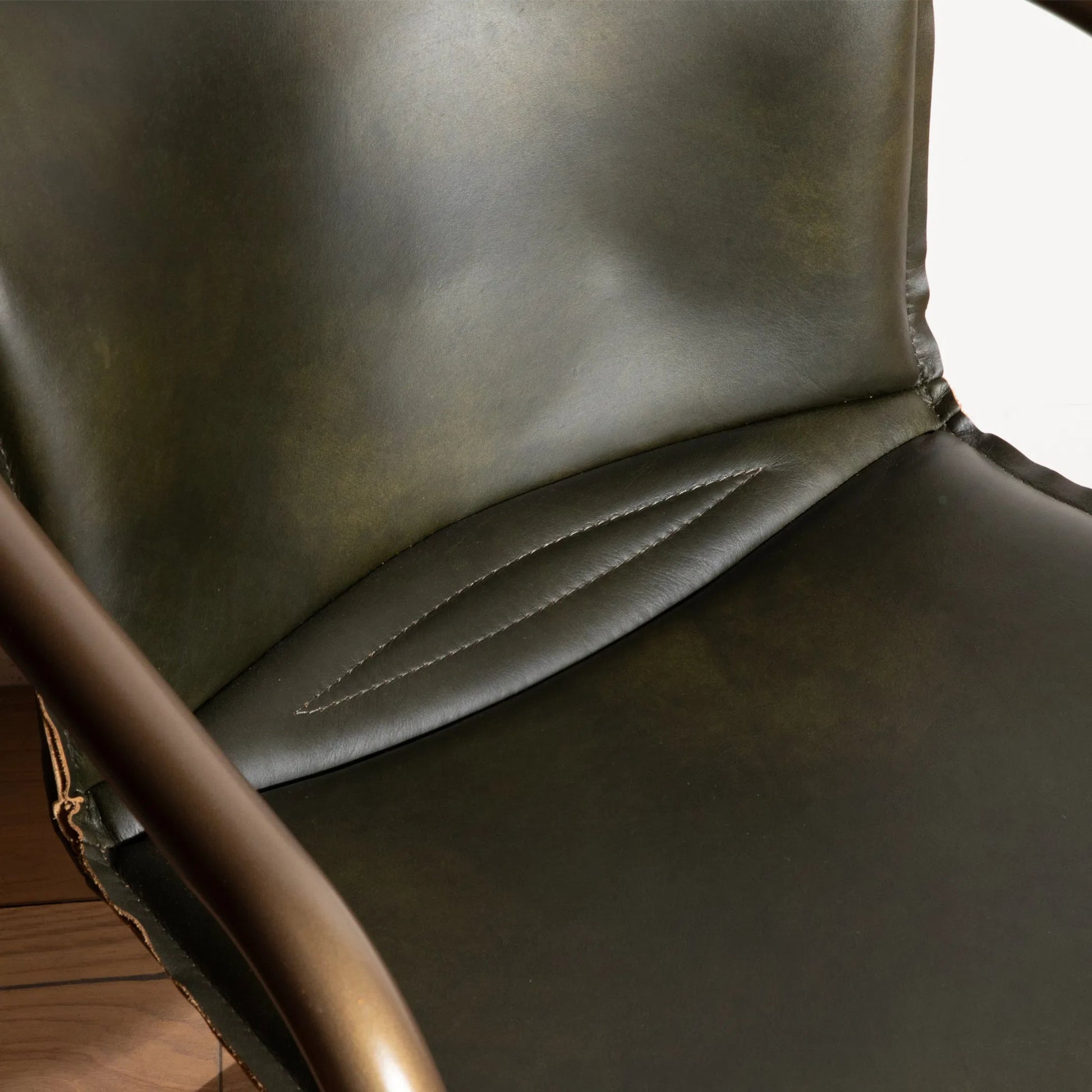 Chiavari Leather Bar Chair by World Interiors. Made from unique in a transitional style.
