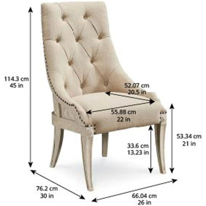 Arch Salvage Reeves Host Chair by A.R.T. Furniture. Made from parrawood solids, cathedral elm veneers in a traditional style.