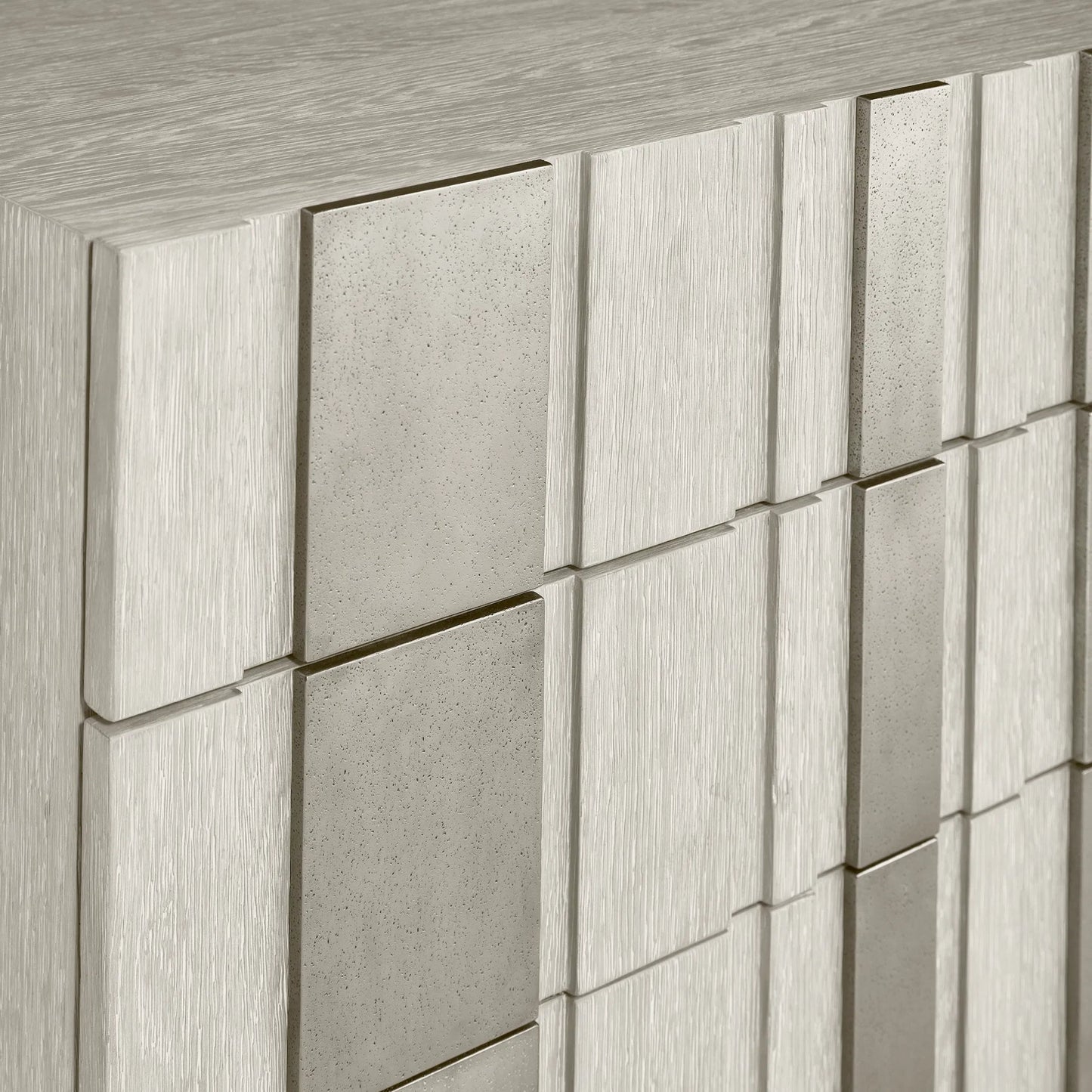 006 SI-2534122 | Closeup | Tempo 3 Drawer Nightstand by Bernhardt in beige. Made from wood, metal in a unique style.