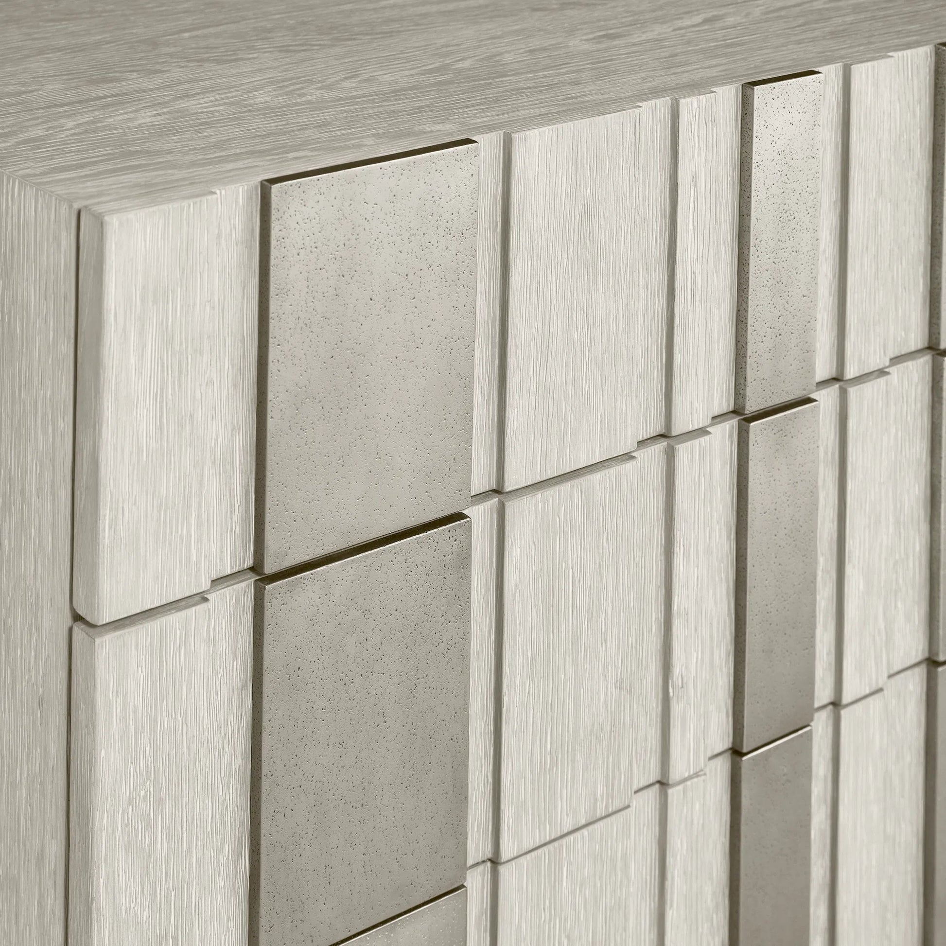 Tempo 3 Drawer Nightstand by Bernhardt in beige. Made from wood, metal in a unique style.