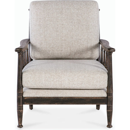 Prairie Upholstered Chair by Hooker Furniture in beige. Made from oak veneers and fabric in a modern style.