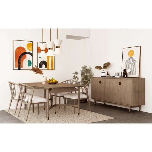 Finn Credenza by A.R.T. Furniture in tawny. Made from parawood solids, elm veneer, metal in a modern style.