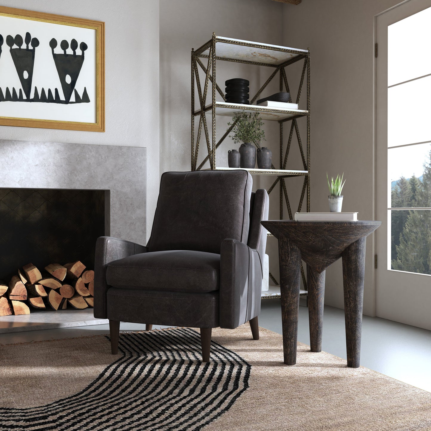 003 SI-1873106 | Lifestyle | Commerce & Market Pyramid Side Table by Hooker Furniture in dark wood. Made from mango solids in a modern style.