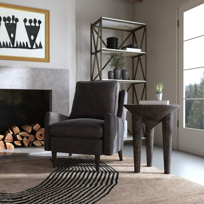 Commerce & Market Pyramid Side Table by Hooker Furniture in dark wood. Made from mango solids in a modern style.