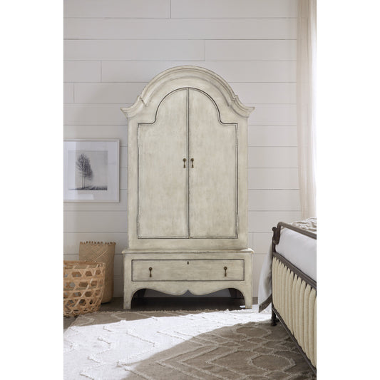 Ciao Bella Wardrobe by Hooker Furniture in cream. Made from maple, pine veneers with resin in a traditional style.