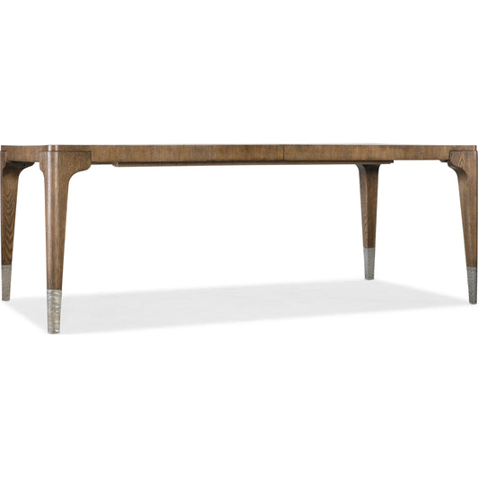 Chapman Leg Dining Table by Hooker Furniture in sorrel. Made from white oak veneers, metal ferrules in a modern style.