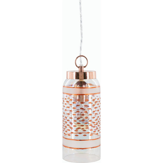 Greger Ceiling Light - 24778 by Surya in light grey, taupe and antiquedhand finished. Made from glass, metal, plastic in a modern style.