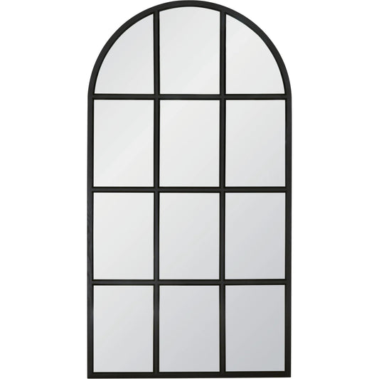 Grid Arched Mirror by Essentials For Living in matte black oak. Made from solid oak wood, plywood, glass in a unique style.