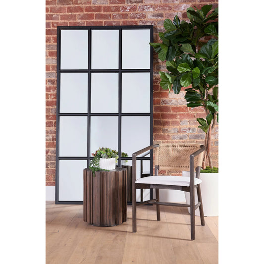 Grid Mirror by Essentials For Living in matte black. Made from solid oak in a transitional style.