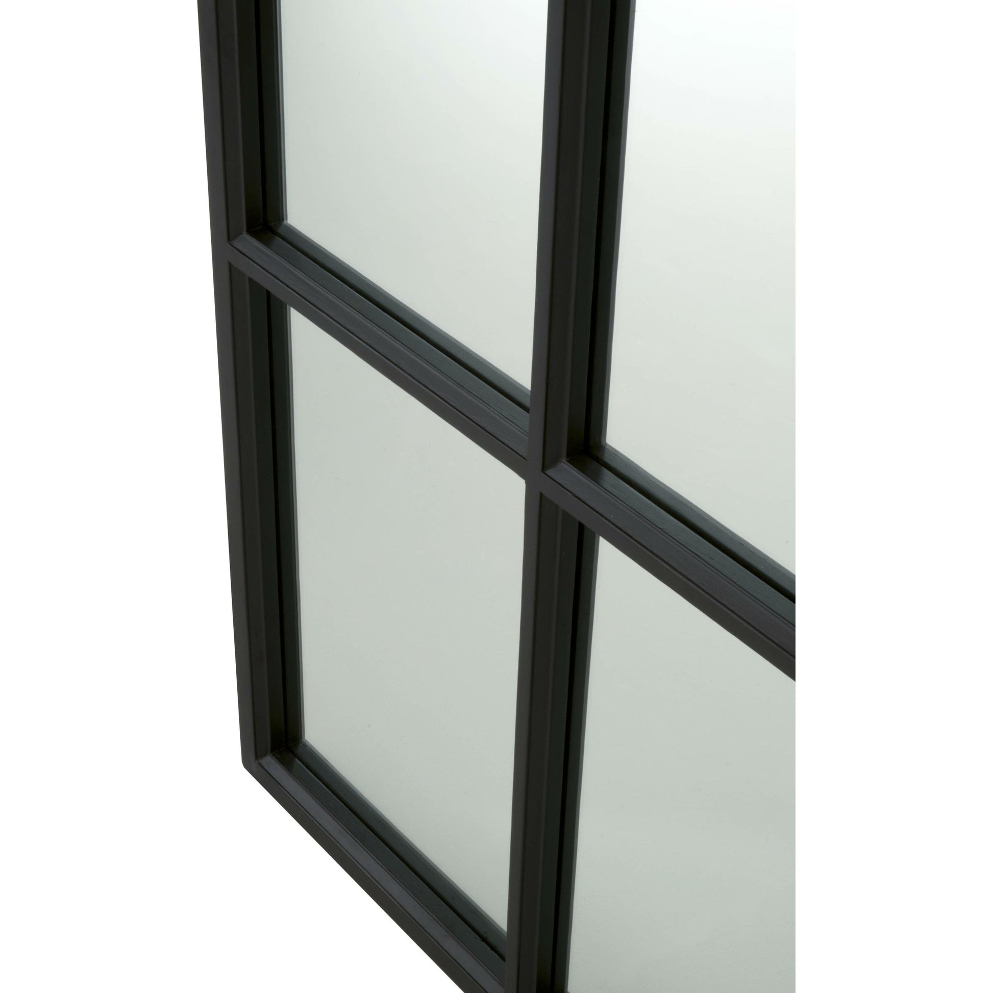Grid Mirror by Essentials For Living in matte black. Made from solid oak in a transitional style.