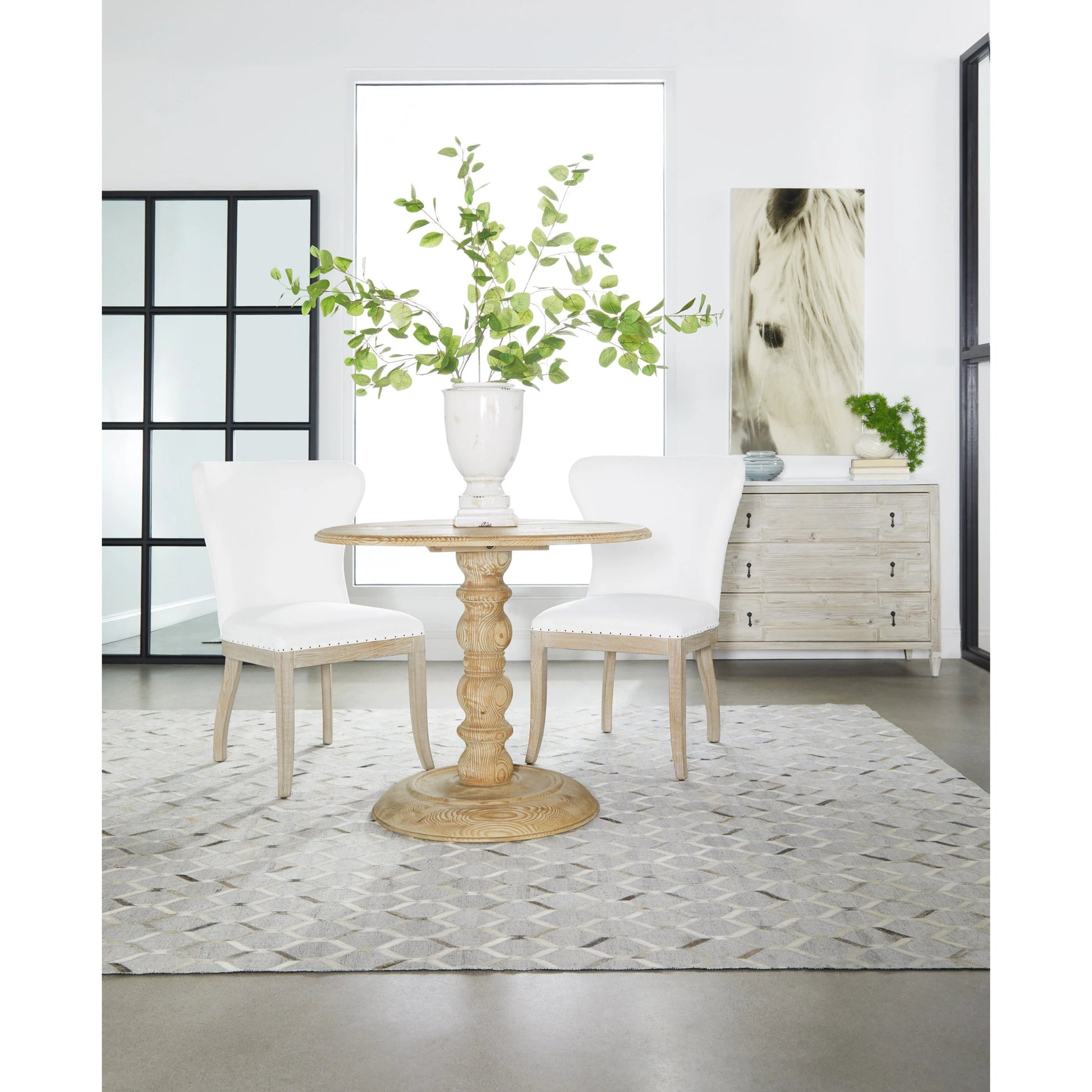 Grid Mirror by Essentials For Living in matte black. Made from solid oak in a transitional style.
