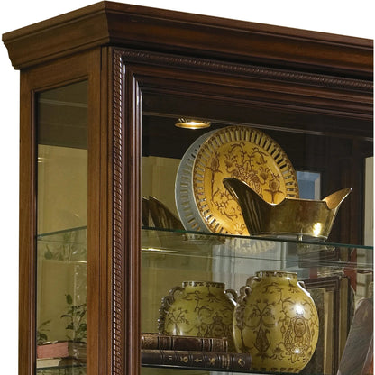 43'' Wide Hardwood Two Way Sliding Door Curio Cabinet in Rich Brown by Pulaski Furniture in rich brown. Made from poplar solids with birch veneers in a traditional style.