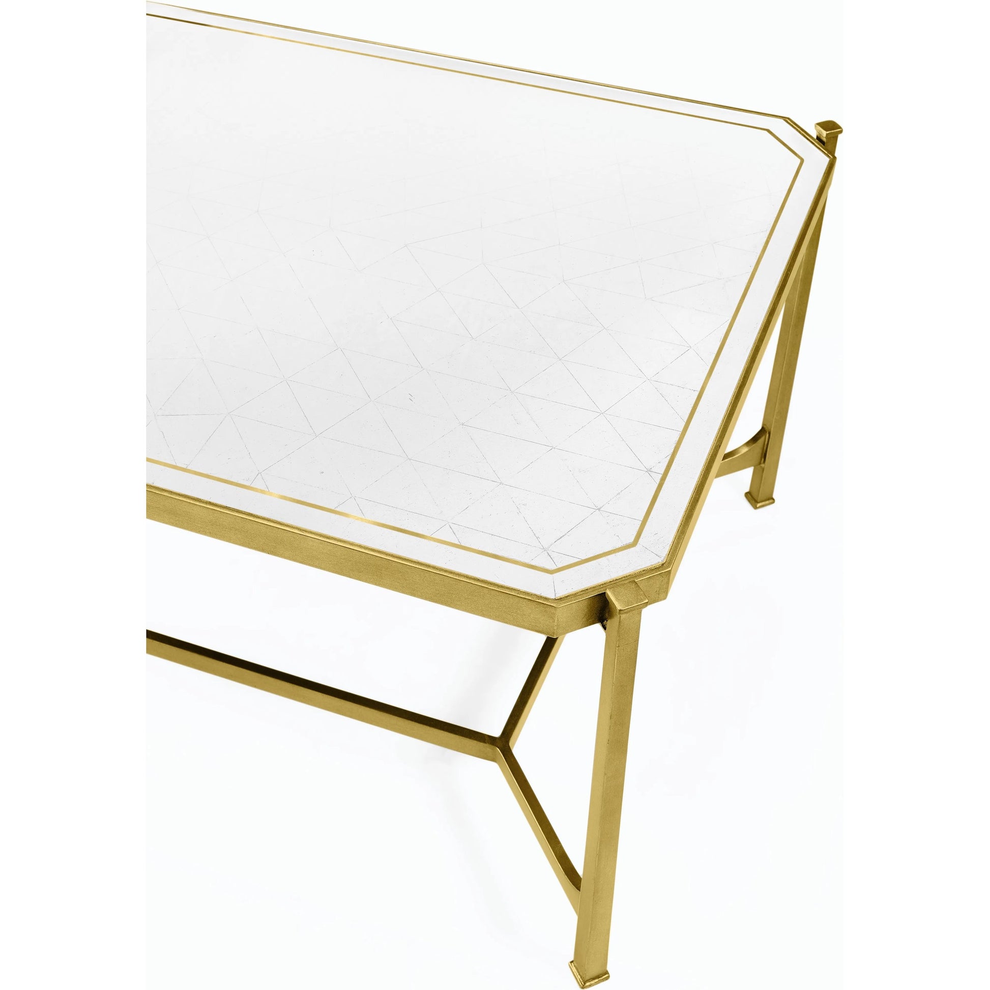 Luxe Cocktail Table by Jonathan Charles in gold and gilded iron. Made from iron in a modern style.