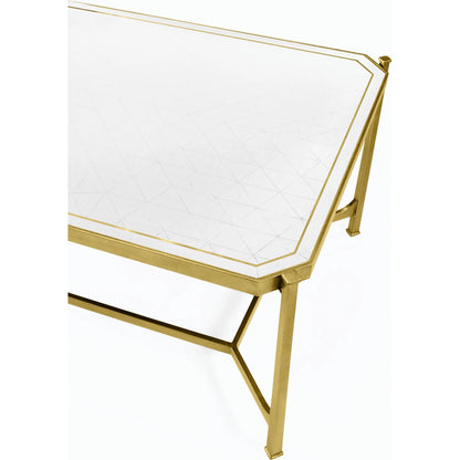Luxe Cocktail Table by Jonathan Charles in gold and gilded iron. Made from iron in a modern style.