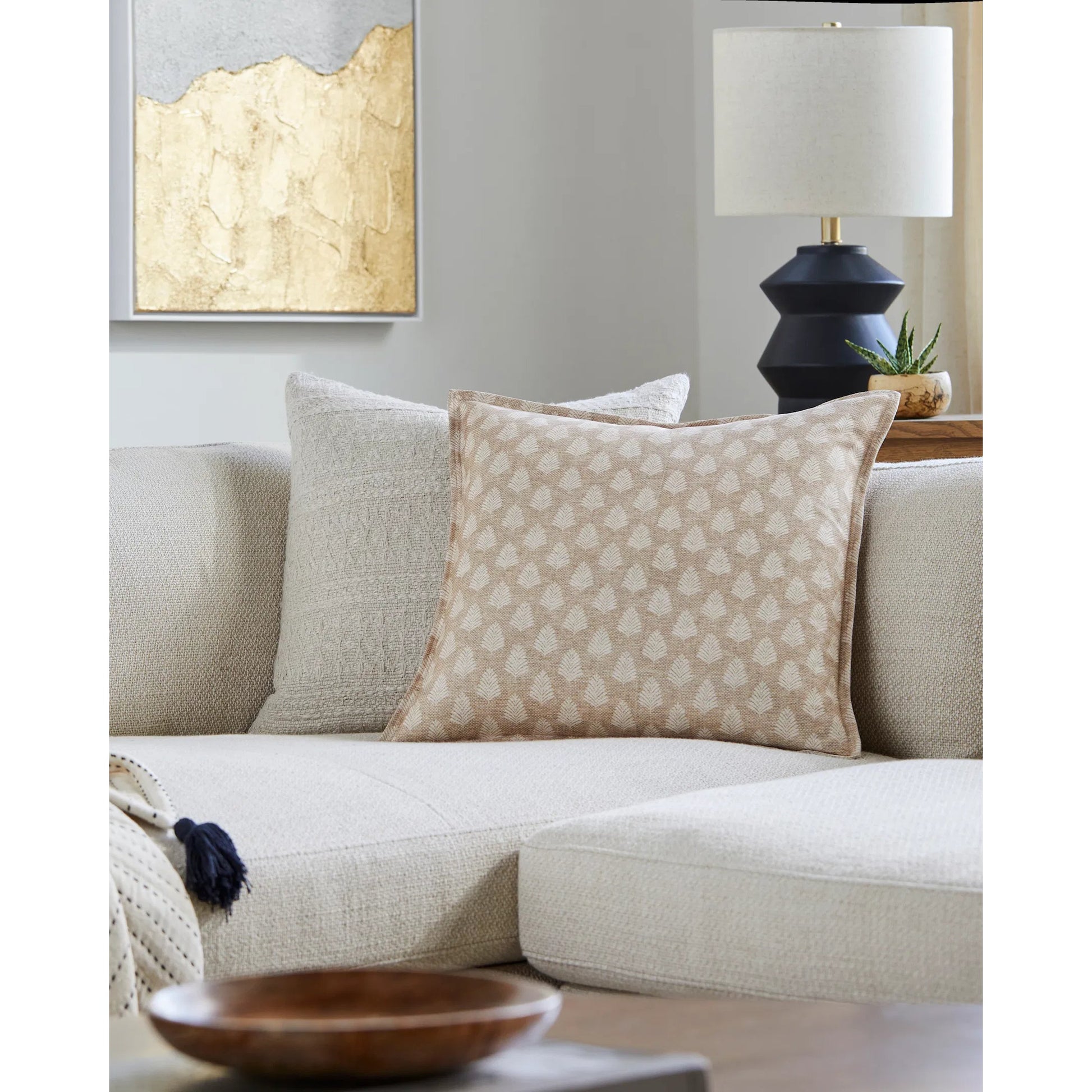 Gardner Indoor/Outdoor Pillow by Livabliss. Made from front: 100% polyester, back: 100% polyester in a modern style.