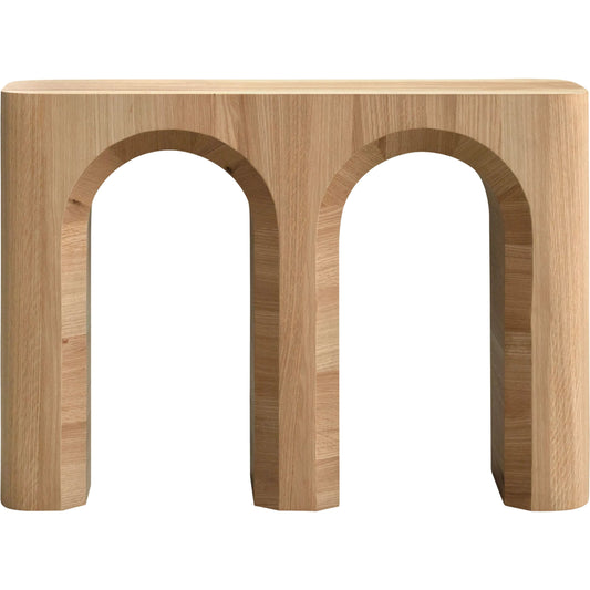 Grayson Console Table by Surya in brown. Made from oak veneer in a transitional style.