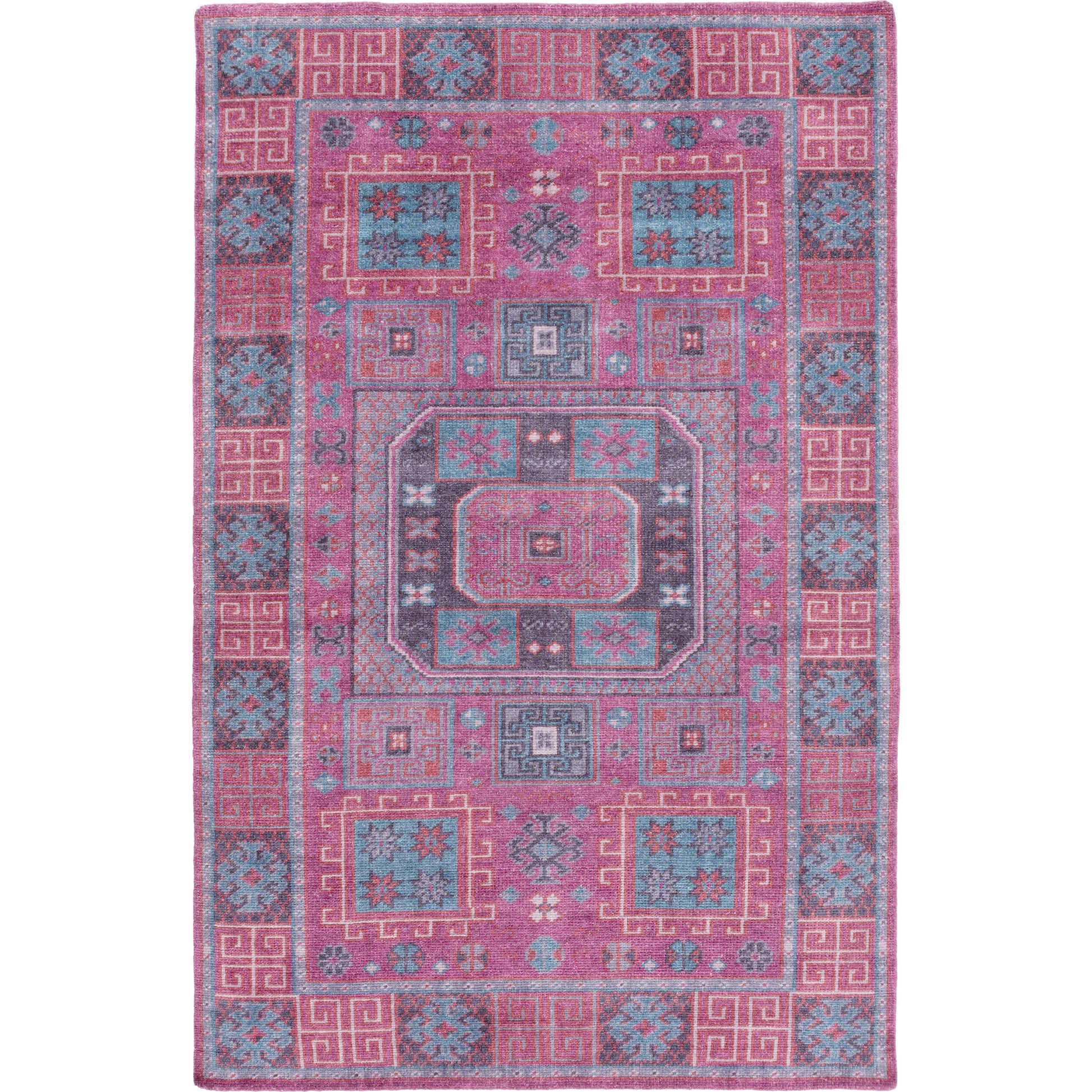 Greta GRT-1001 Rug by Surya in blue, burgandy, lavender, navy. Made from 100% wool in a unique style.