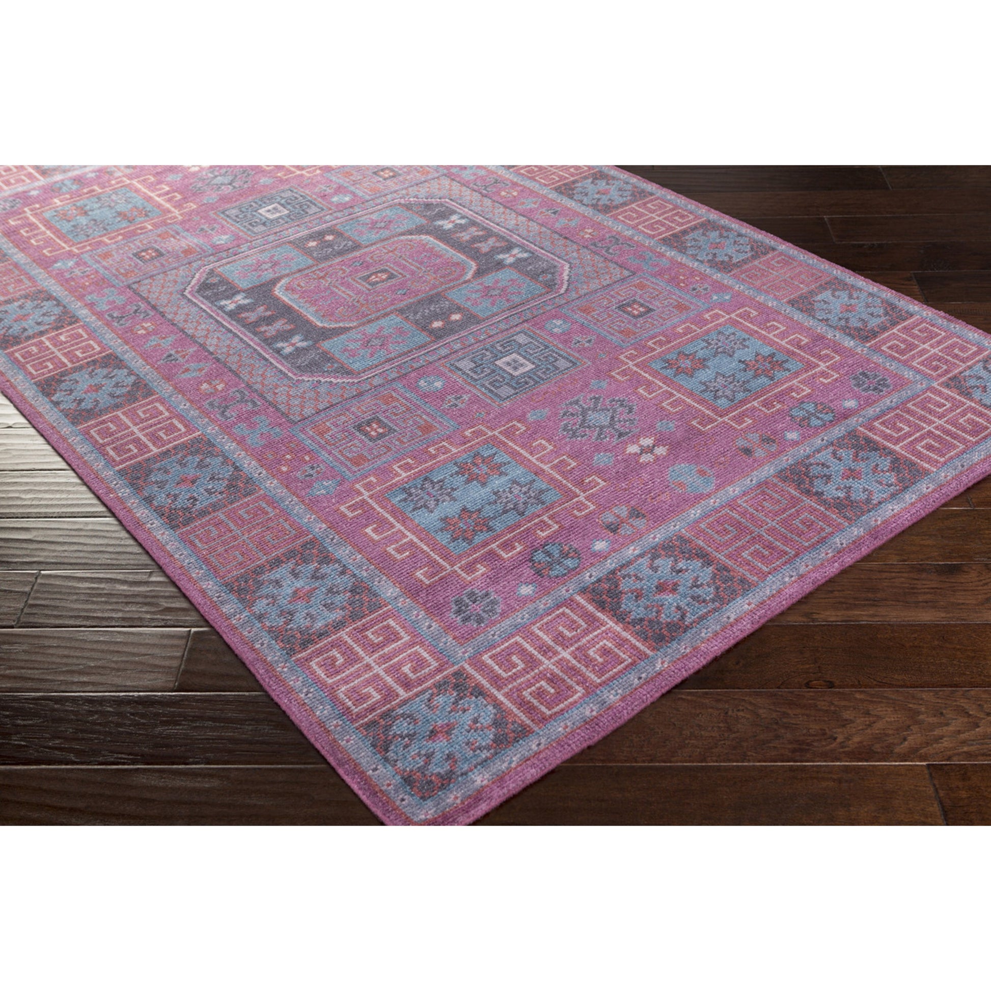 Greta GRT-1001 Rug by Surya in blue, burgandy, lavender, navy. Made from 100% wool in a unique style.