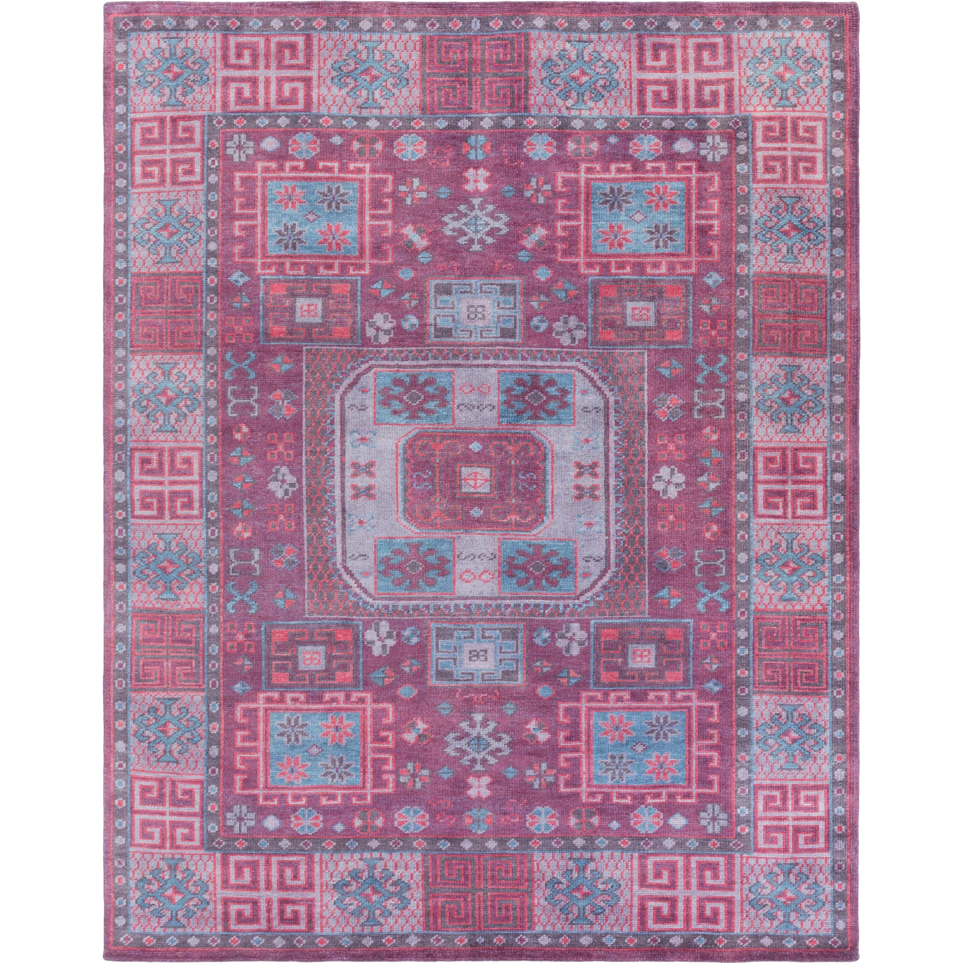 Greta GRT-1001 Rug by Surya in blue, burgandy, lavender, navy. Made from 100% wool in a unique style.
