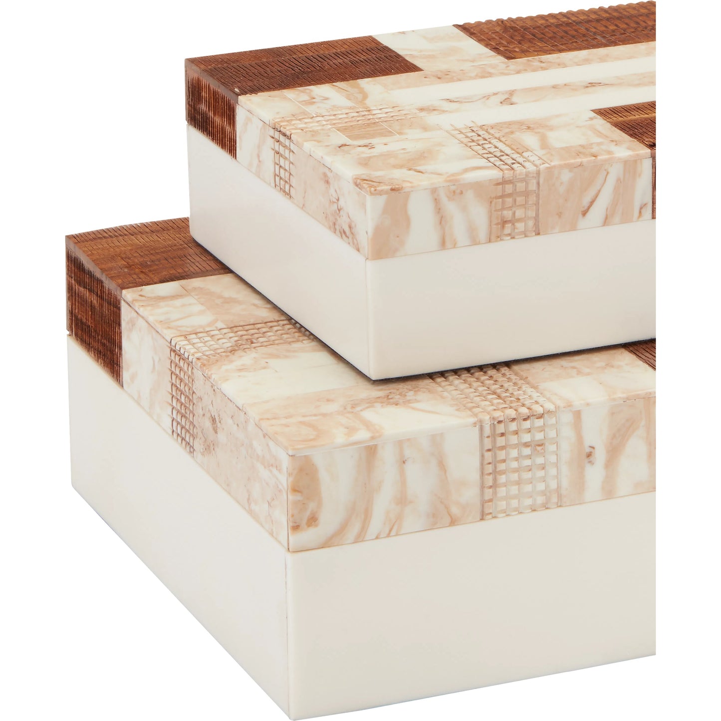 009 SI-1894135 | Additional Silo | 1940S Box Set by Currey and Company in beige, brown, ivory, natural. Made from composite, fabric, wood in a traditional style.