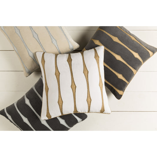 Graphic Stripe Pillow - 33433 by Surya. Made from front: 100% cotton velvet, back: 100% cotton velvet in a modern style.