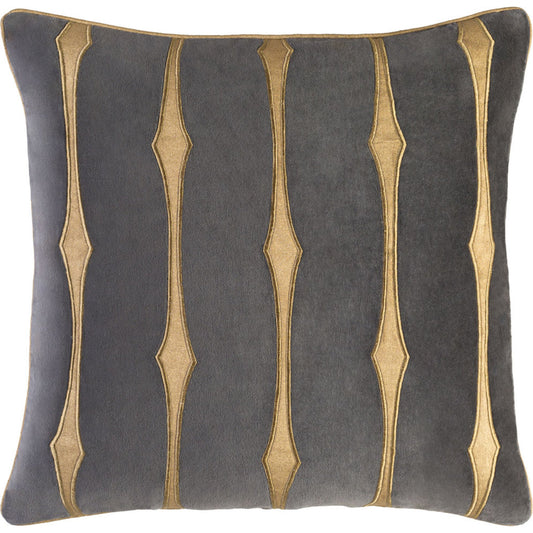 Graphic Stripe Pillow - 33433 by Surya. Made from front: 100% cotton velvet, back: 100% cotton velvet in a modern style.