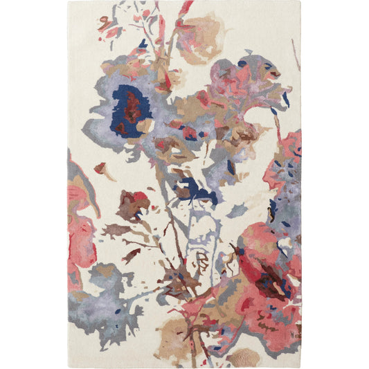 Dafney Transitional & Botanical Rug - 8865F by Feizy in blue, pink, gray. Made from viscose, wool in a unique style.
