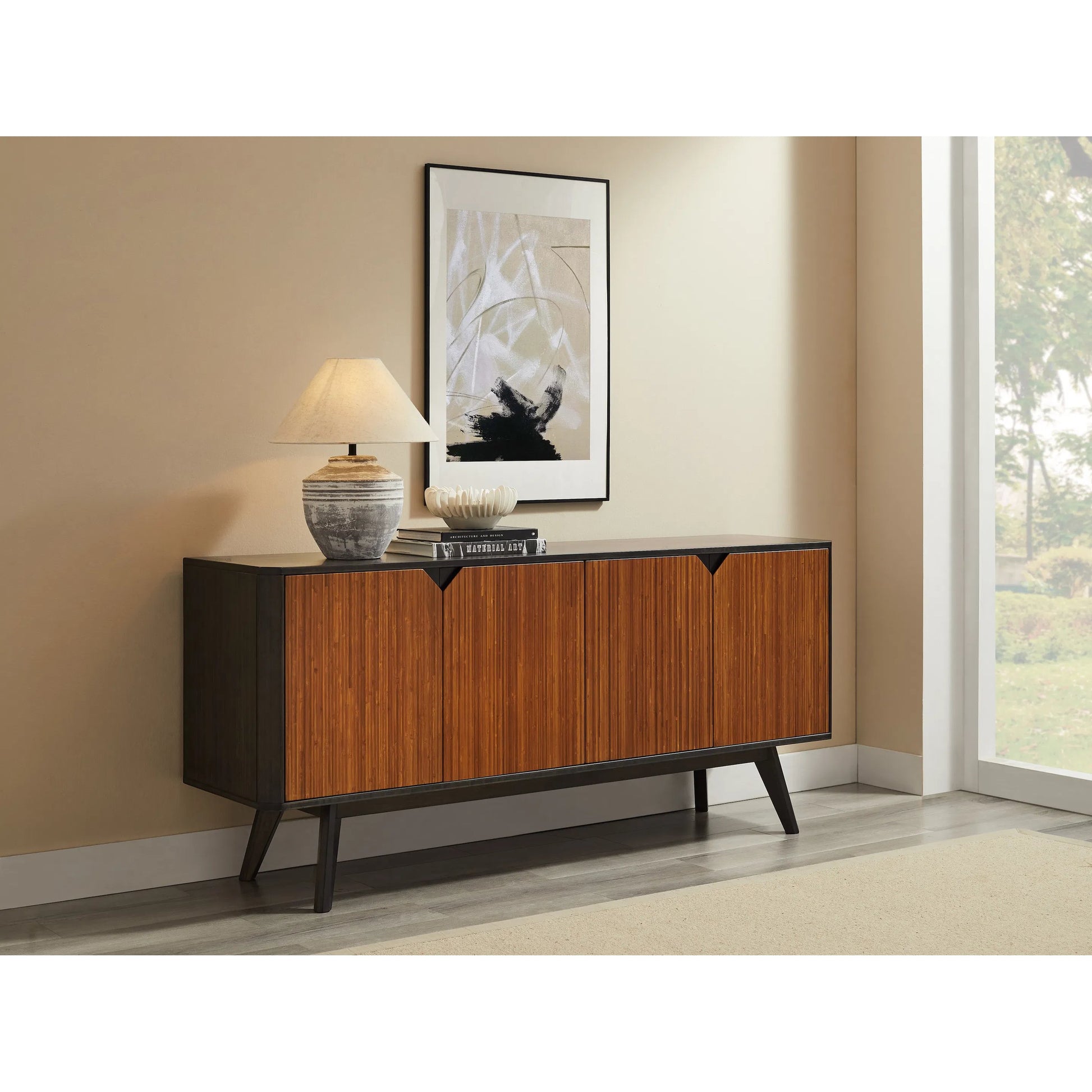 Sonoma Sideboard by Greenington in amber. Made from 100% solid moso bamboo in a modern style.