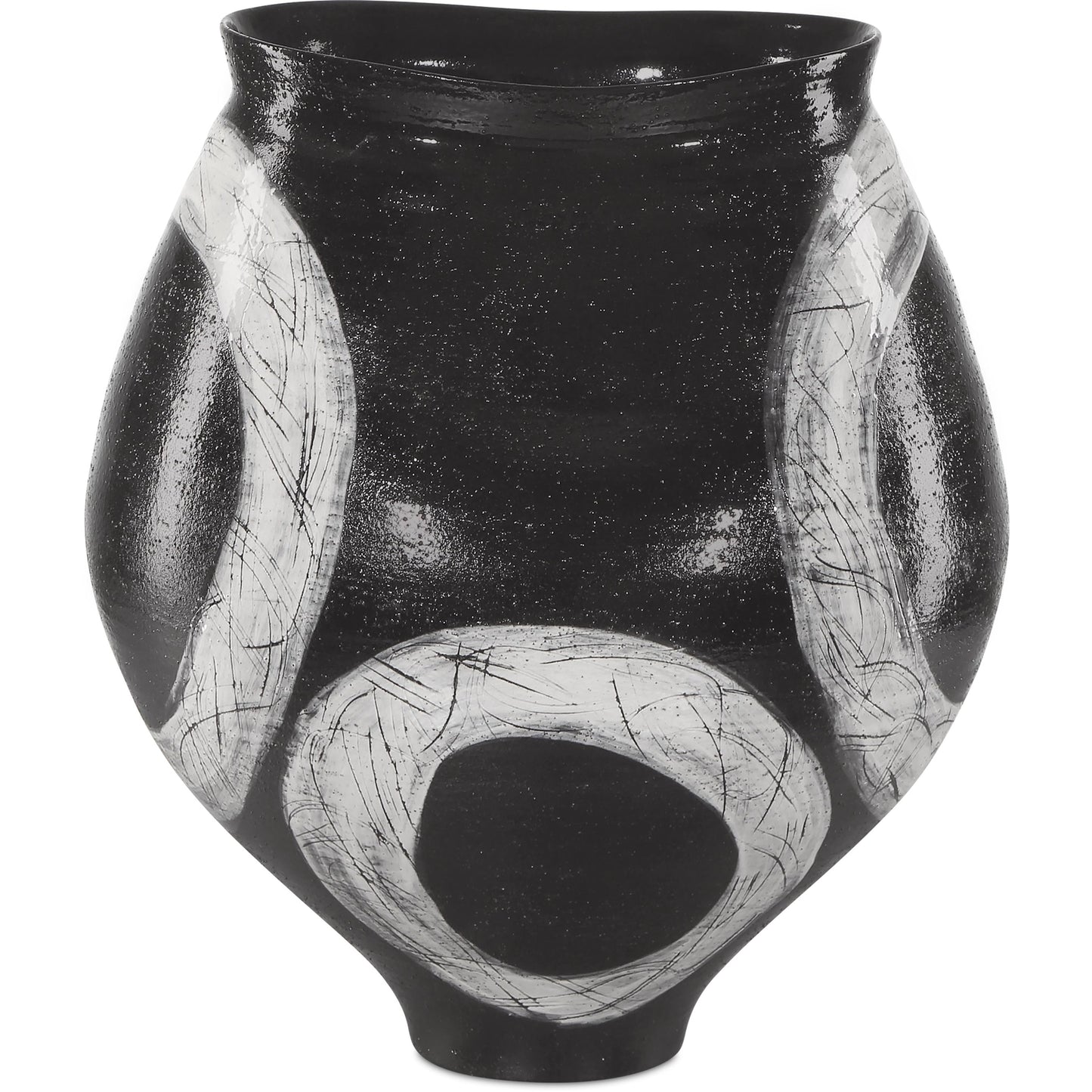 001 SI-2191839 | Primary Silo | Satori Vase by Currey and Company in black, light gray. Made from porcelain in a modern style.