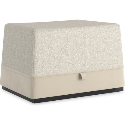 Et Voila Ottoman by Caracole in mottled grey, pumice and dark chocolate. Made from birch in a unique style.