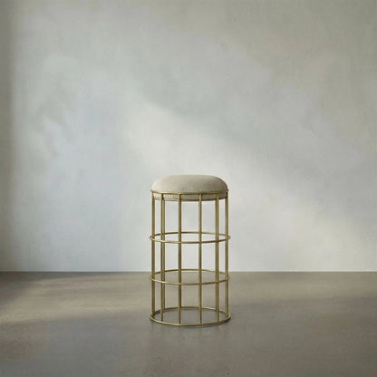 Ryley Counter Stool by Noir in gold. Made from metal in a modern style.