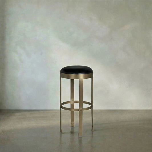 Prince Bar Stool by Noir in antique brass. Made from iron in a modern style.