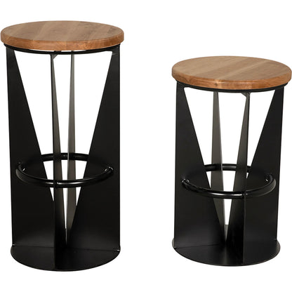 Nagoya Bar Stool by Noir in matte black. Made from iron, white oak in a unique style.