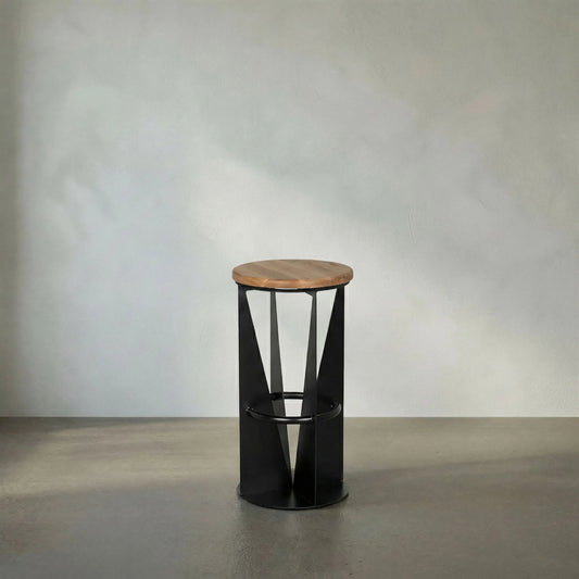 Nagoya Bar Stool by Noir in matte black. Made from iron, white oak in a modern style.