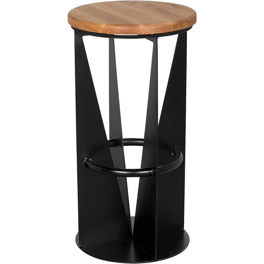 001 SI-2449063 | Primary Silo | Nagoya Bar Stool by Noir in matte black. Made from iron, white oak in a unique style.