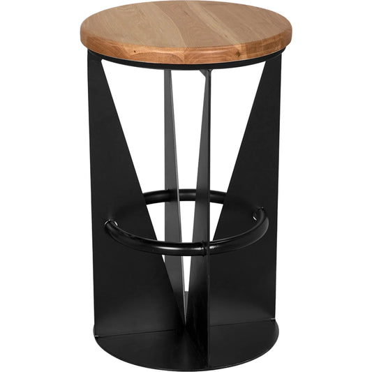001 SI-2449064 | Primary Silo | Nagoya Counter Stool by Noir in matte black. Made from iron, white oak in a unique style.