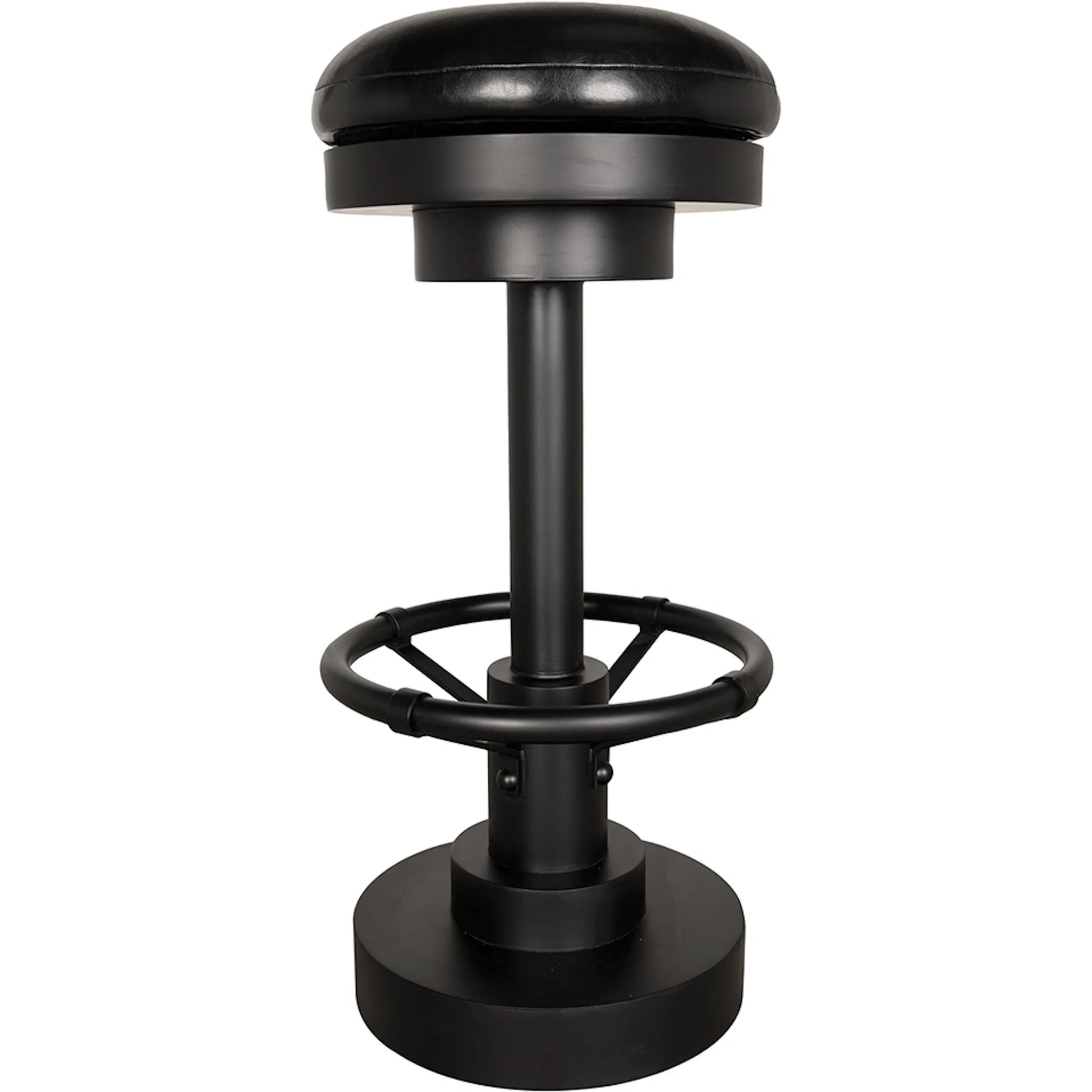 Brisbane Bar Stool by Noir in matte black. Made from iron, leather in a unique style.