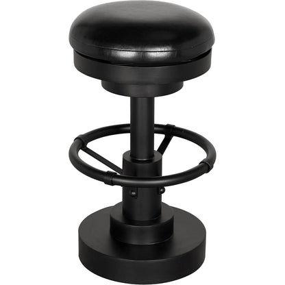 Brisbane Counter Stool by Noir in matte black. Made from iron, leather in a unique style.