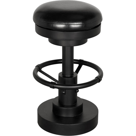 001 SI-2449039 | Primary Silo | Brisbane Counter Stool by Noir in matte black. Made from iron, leather in a unique style.