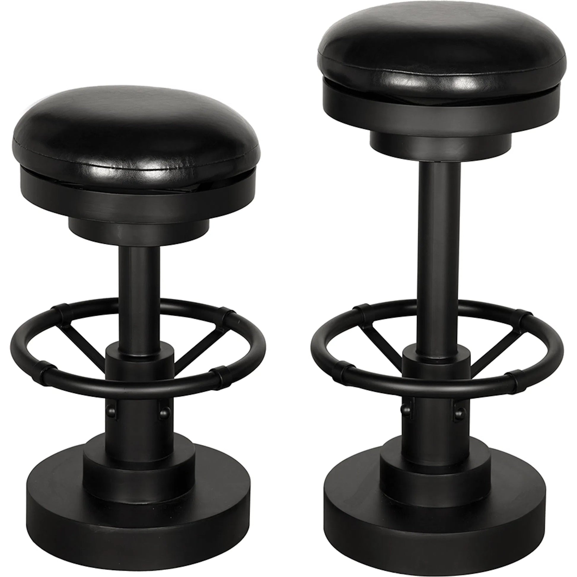 Brisbane Counter Stool by Noir in matte black. Made from iron, leather in a unique style.