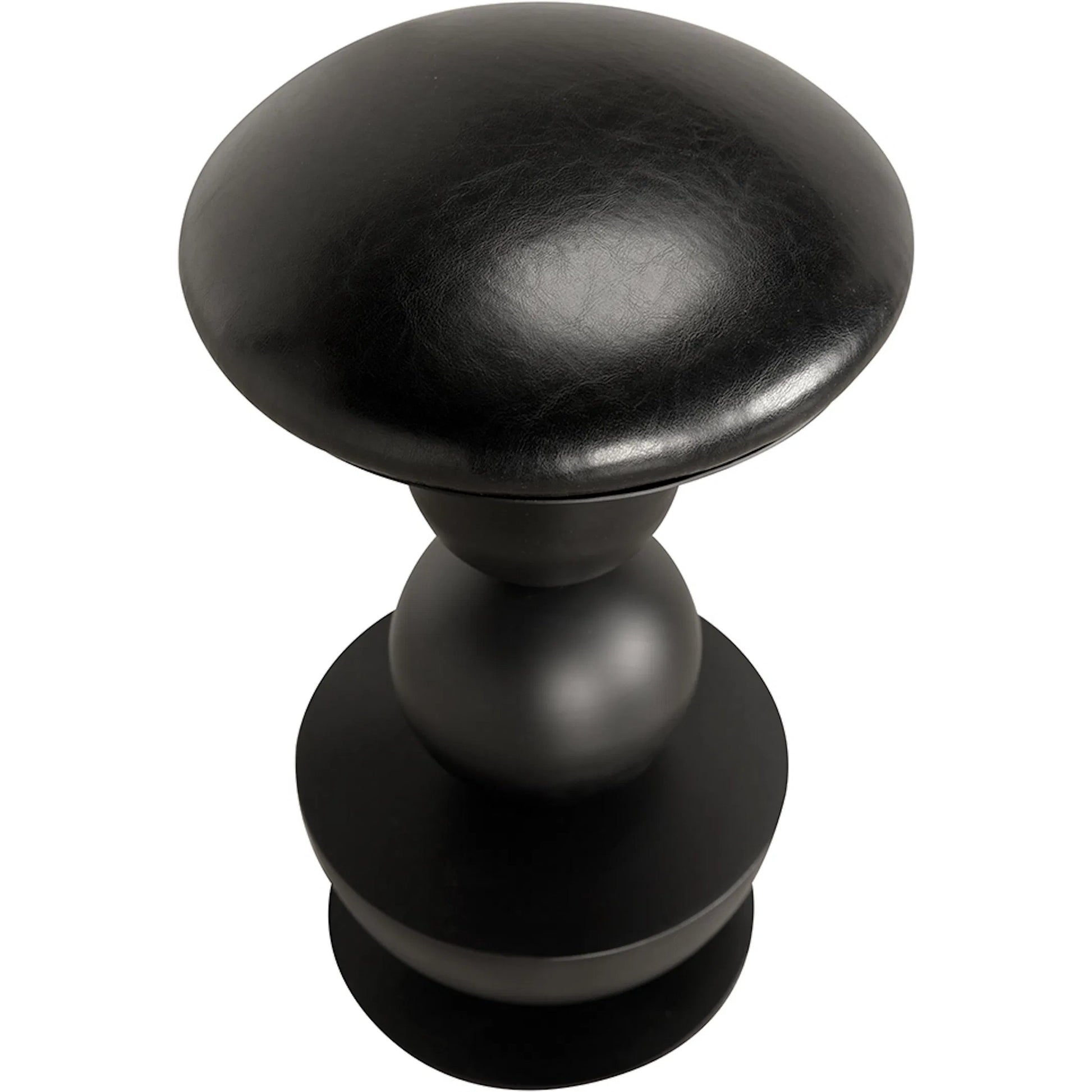 Perth Counter Stool by Noir in matte black. Made from iron, leather in a modern style.
