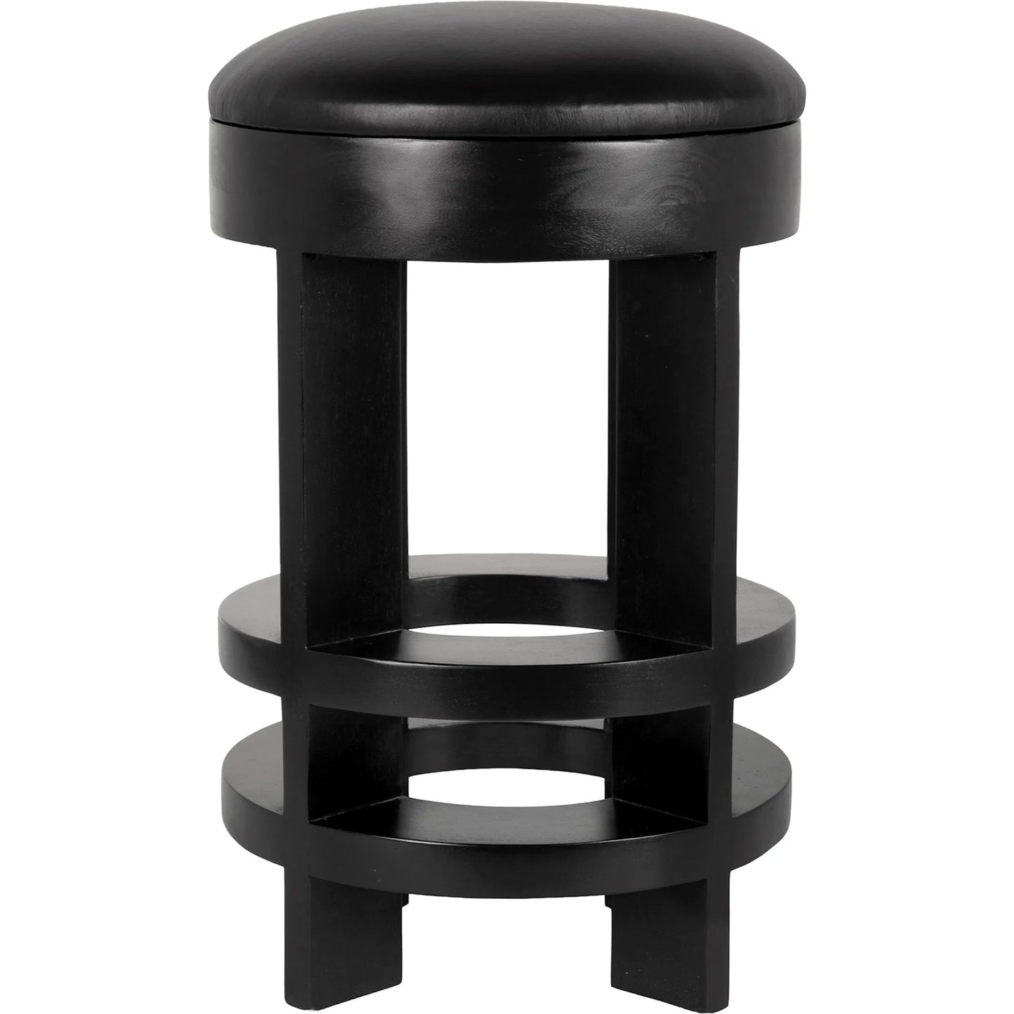 001 SI-2635192 | Additional Silo | Berlin Counter Stool with Swivel Leather Seat by Noir in hand rubbed black. Made from mahogany in a unique style.