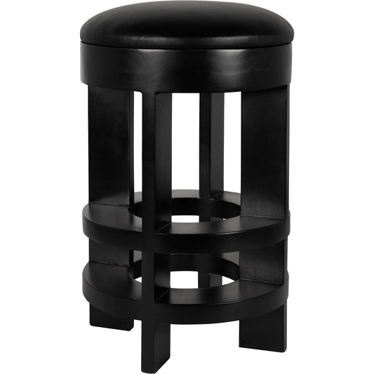 000 SI-2635192 | Primary Silo | Berlin Counter Stool with Swivel Leather Seat by Noir in hand rubbed black. Made from mahogany in a unique style.