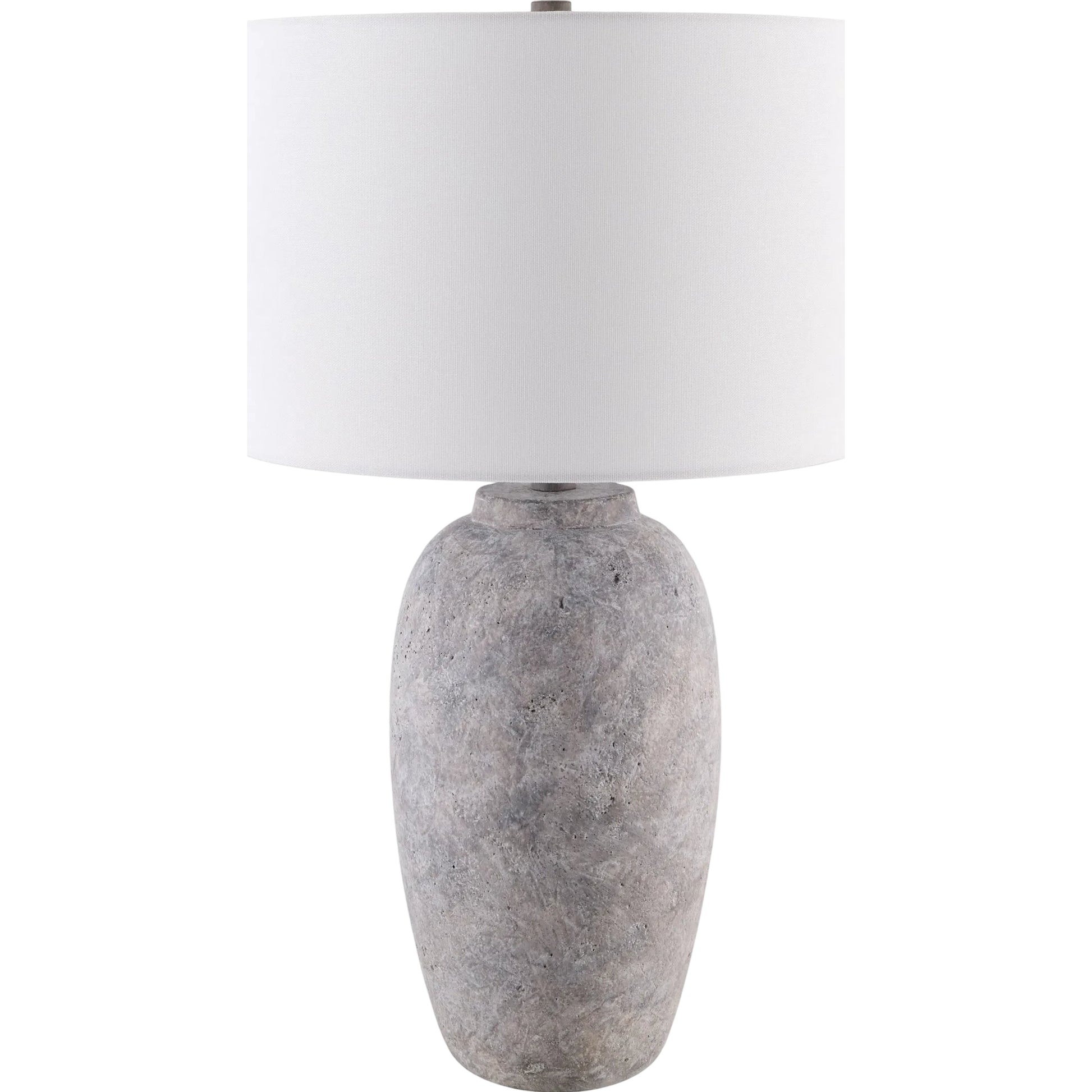 Gasius Accent Table Lamp by Livabliss in metallic, painted. Made from cement, linen, iron in a modern style.
