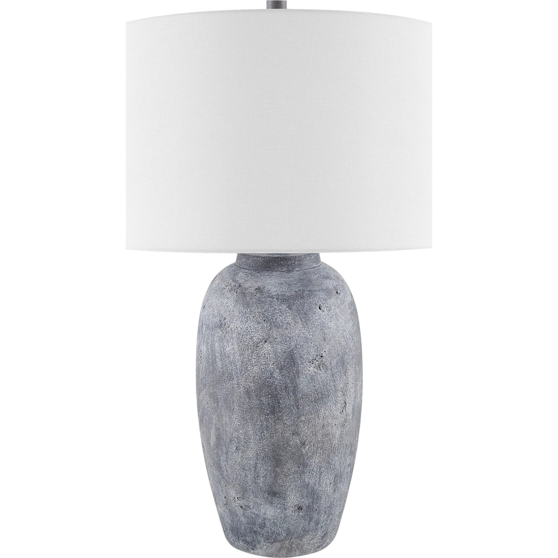 Gasius Accent Table Lamp by Livabliss in metallic, painted. Made from cement, linen, iron in a modern style.