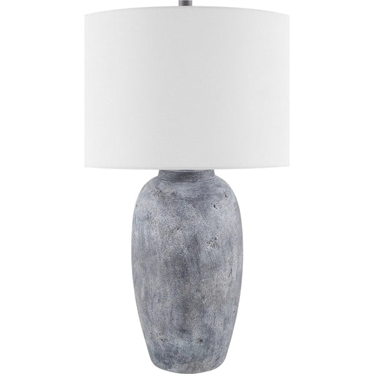 Gasius Accent Table Lamp by Livabliss in metallic, painted. Made from cement, linen, iron in a modern style.