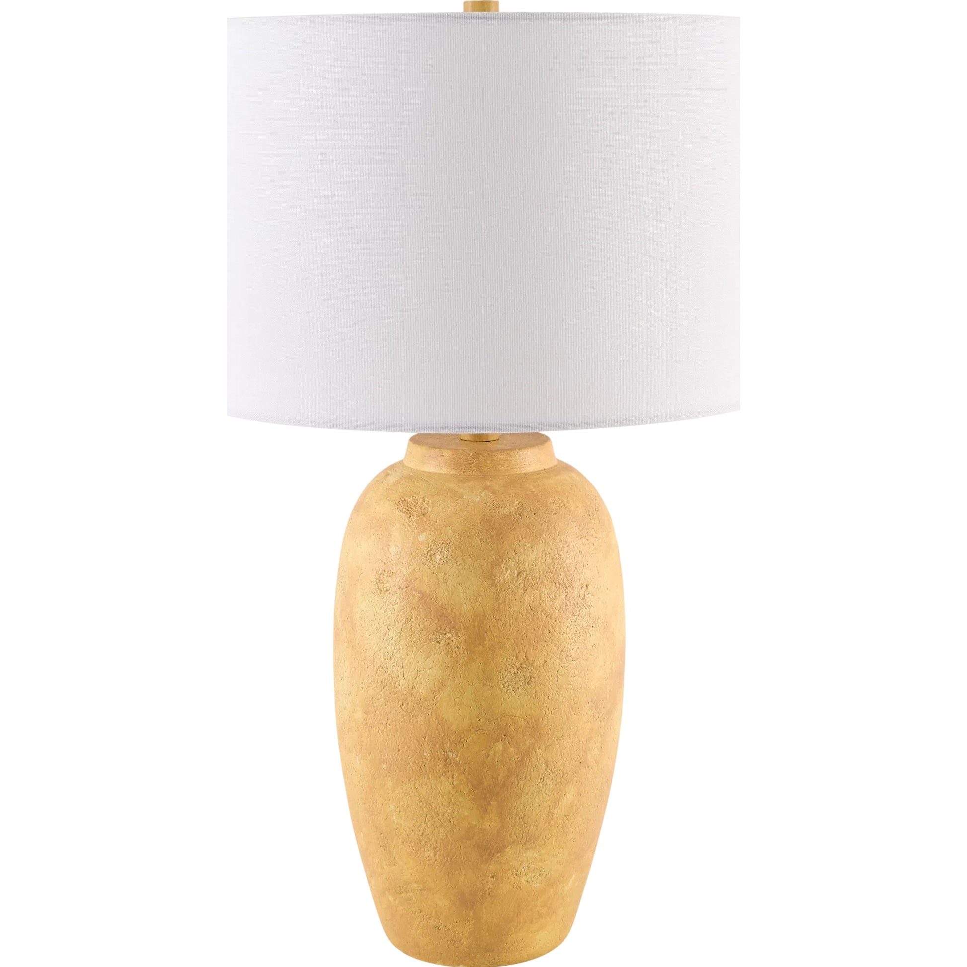 Gasius Accent Table Lamp by Livabliss in metallic, painted. Made from cement, linen, iron in a modern style.