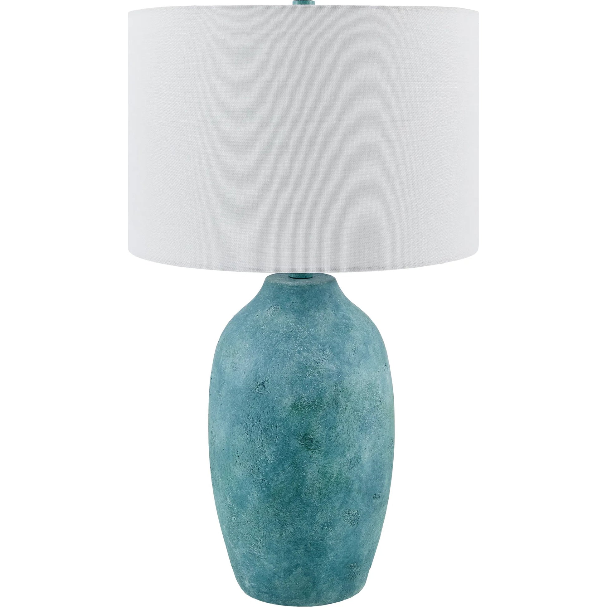 Gasius Accent Table Lamp by Livabliss in metallic, painted. Made from cement, linen, iron in a modern style.