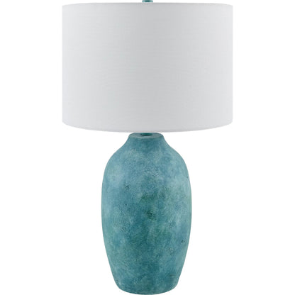 Gasius Accent Table Lamp by Livabliss in metallic, painted. Made from cement, linen, iron in a modern style.