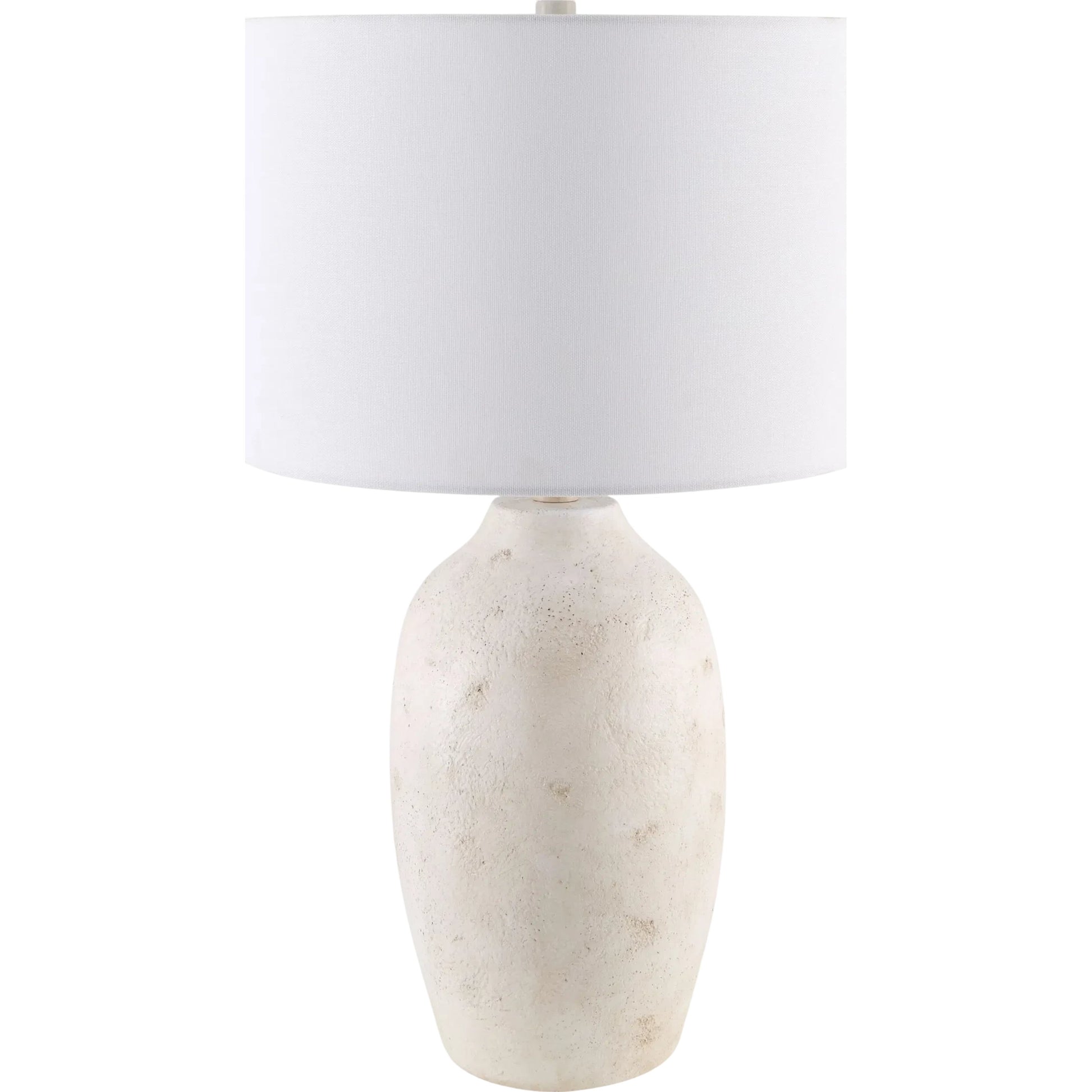 Gasius Accent Table Lamp by Livabliss in metallic, painted. Made from cement, linen, iron in a modern style.